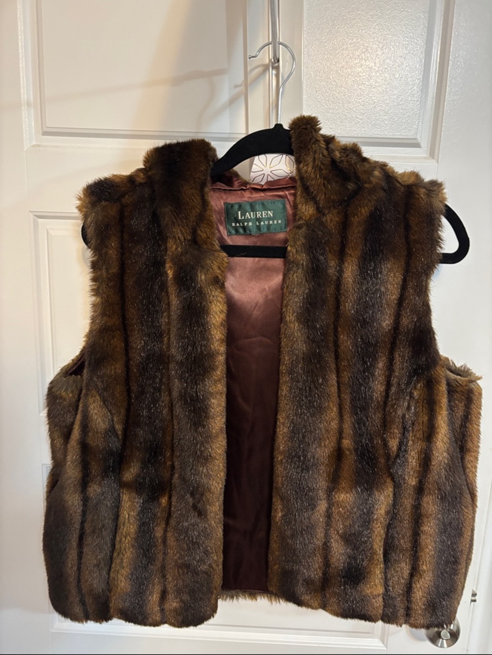 Ralph Lauren Brown Faux Fur Vest Women’s Medium